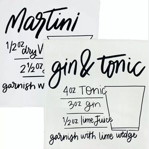 BAR TOWELS NEW 2-Pack 100% Cotton Martini Gin
